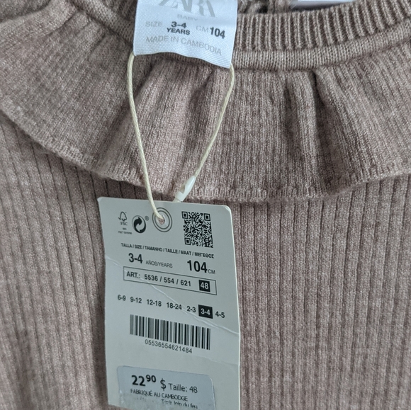 Zara Baby Girl Rose Knit Sweater - Picture 3 of 5